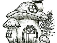 25 Mushroom house drawings ideas | drawings, house drawing, mushroom ...