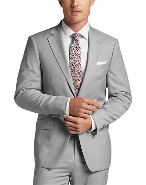 Calvin Klein X Fit Slim Fit Suit Separates Light Gray Sharkskin Men