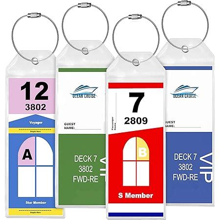 Amazon 4 Pack Cruise Luggage Tag Holder Clear E Tag Zip Seal Steel