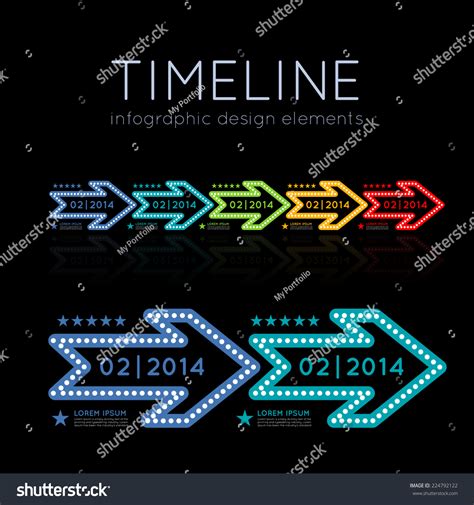 Timeline Element Vector Infographic On Black Stock Vector Royalty Free
