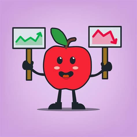 Premium Vector Apple Cute Mascot Cartoon Character