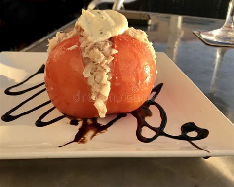 Tomato Stuffed With Tuna Stock Photo Image Of Closeup 173147160