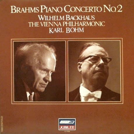 Piano Concerto No By Johannes Brahms Wilhelm Backhaus Wiener