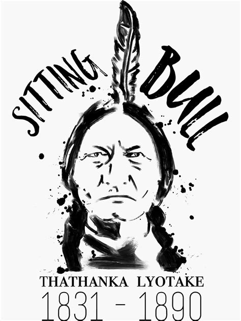 Sitting Bull Sticker By Ilyo Art Redbubble