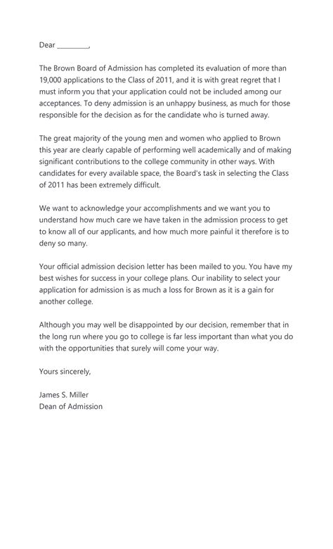 34 College Rejection Letter Samples And Examples Templatelab