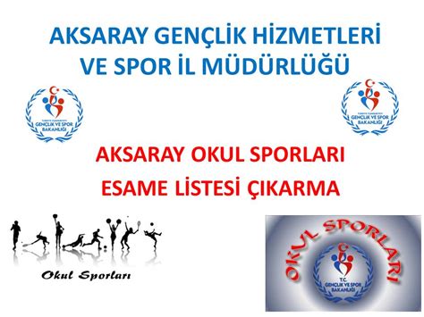 Aksaray Gen L K H Zmetler Ve Spor L M D Rl Ppt Indir