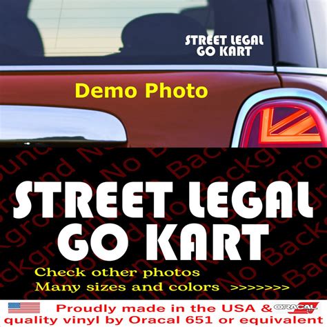 Street Legal Go Kart Vinyl Decal Die Cut Sticker For Mini Cooper R55