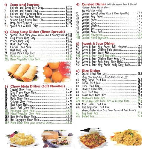 Menu At New Orient Fast Food Wellington