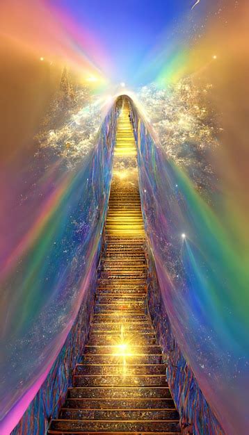 Premium AI Image | The stairway to heaven is a painting by author.