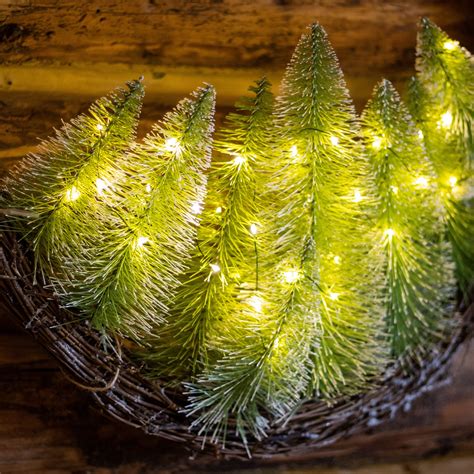 Couronne de Noël lumineuse D50 cm Sapins Blanc chaud Couronne et