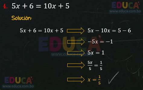 Soluci N Ejercicio Resoluci N De Ecuaciones Enteras De Primer Grado