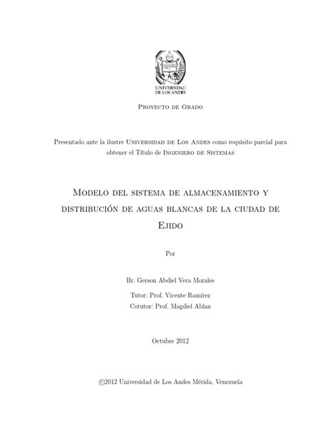 PDF Modelo Del Sistema De Almacenamiento Y Distribucion De Aguas