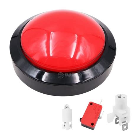 Pulsador Gigante 100mm ROJO Con LED Redondo Arcade 5v 12v