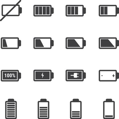 Battery Icon Set Cheap Tubes