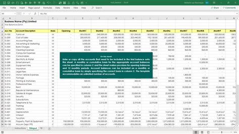 Trial Balance Template - Excel Skills - Worksheets Library