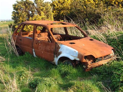 Abandoned Rusty Car Wreck Stock Image Image Of Rusty Smashed 27339