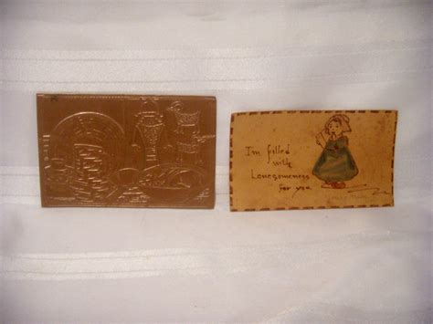 Vintage Souvenir Postcards Copper Postcard Leather Postcard