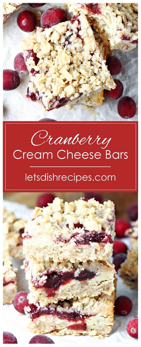 Cranberry Cream Cheese Bars Lets Dish Recipes