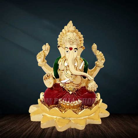 Vighnaharta Shri Ganesha Murti In 24kt Gold Plated Usa India Uk