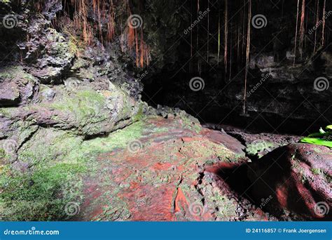 Entrance To Lava Tubes, Kaumana Caves Contry Park Royalty Free Stock ...