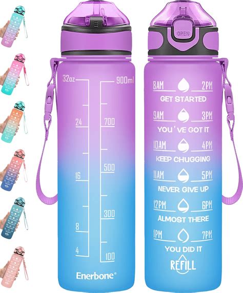 Amazon Enerbone Oz Drinking Water Bottle With Times To Drink