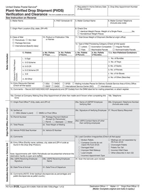 Usps Ps Form 8125 2007 2022 Fill And Sign Printable Template Online Us Legal Forms