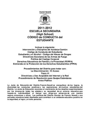 Completable En L Nea Manual Para Padres Estudiantes Y Cdigo De Conducta