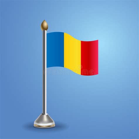 Flag Of Romania National Symbol Vector Illustration Stock Vector