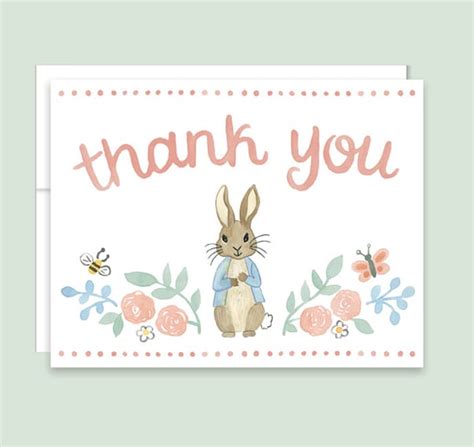 Peter Rabbit Thank You Notes Rabbit Thank You Cards Bunny Etsy