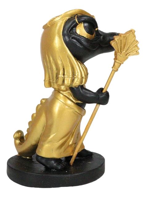 Ancient Egyptian Nile River God Sobek Crocodile Figurine In Black And