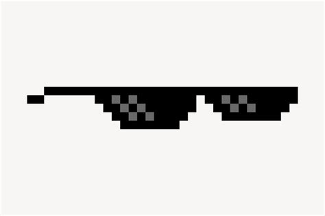 8bit sunglasses collage element, object | Free Vector - rawpixel