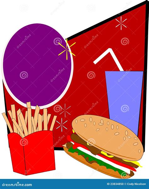 Burger and fries combo stock vector. Illustration of burger - 23834850