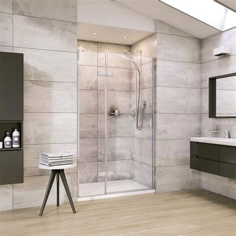 Roman Liberty 1000mm Hinged 8mm Shower Door With Inline Panel For Alcove Low Price