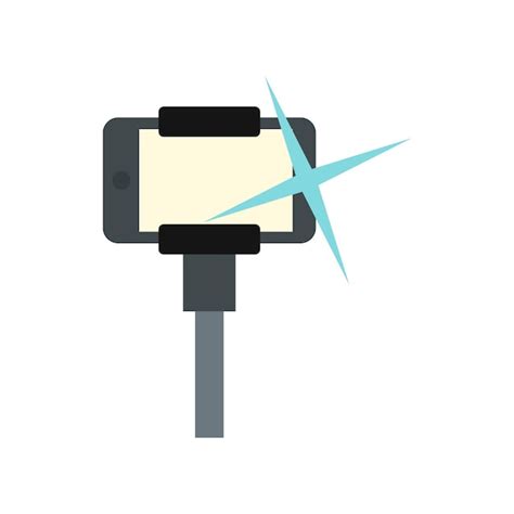 Premium Vector Selfie Monopod Stick Icon In Flat Style On A White