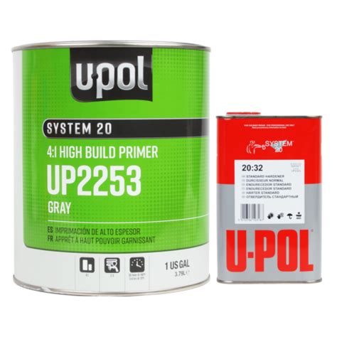 U Pol 2253 And 2323 2k 41 Gray High Build Urethane Primer Kit Gallon Ebay