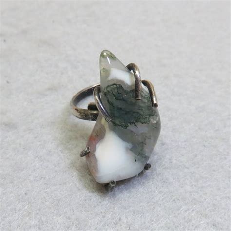 Sterling Montana Dendritic Agate Ring Adjustable Den Gem