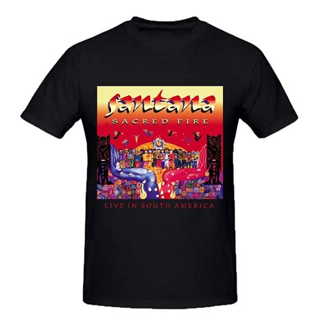 Gildan Fashion T Shirts Santana Sacred Fire Live In South America Mens