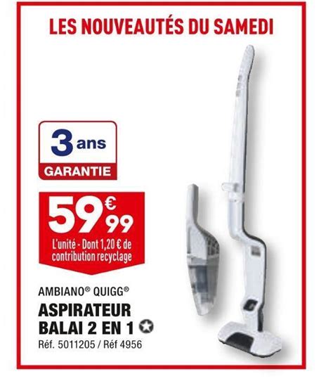 Promo Ambiano Quigg Aspirateur Balai En Chez Aldi