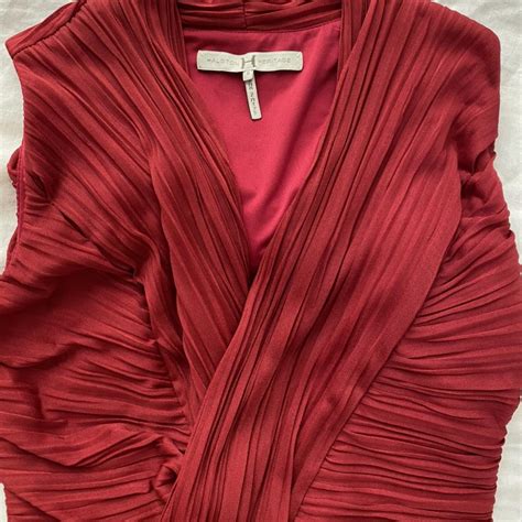 More Photos For The Deep Red Halston Heritage Dress Depop