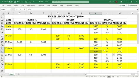 11 Last In First Out Lifo Part 1 Pricing Of Materials Issue Stores Ledger Accounts Ms