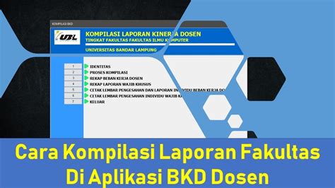 Cara Mudah Membuat Kompilasi Fakultas Laporan Bkd Dosen Youtube