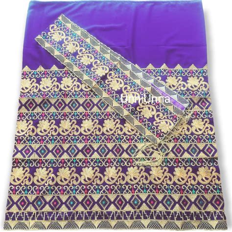 Jual Tapis Antik Nan Cantik Bordir 3 Tingkat Kain Ungu Gold Songket