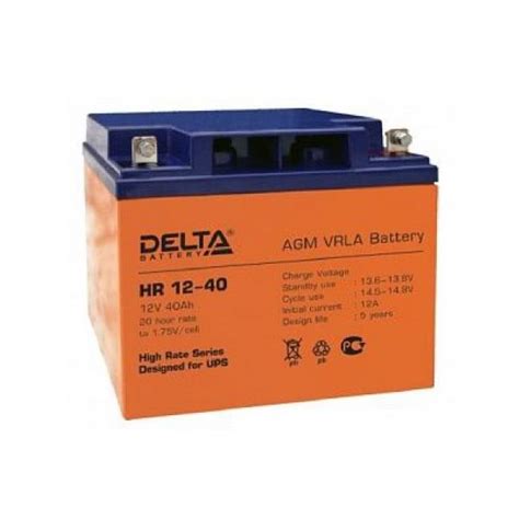 Купить аккумуляторная батарея delta hr 12-40 12в 40ач в интернет ...