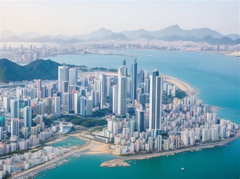 Premium AI Image | Busan city south korea november 2019 aerial view of ...