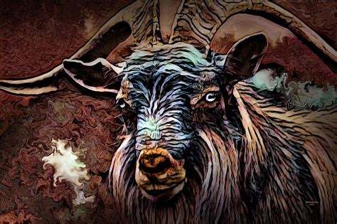 Blue Eyed Billy Goat Digital Art By Artful Oasis Fine Art America