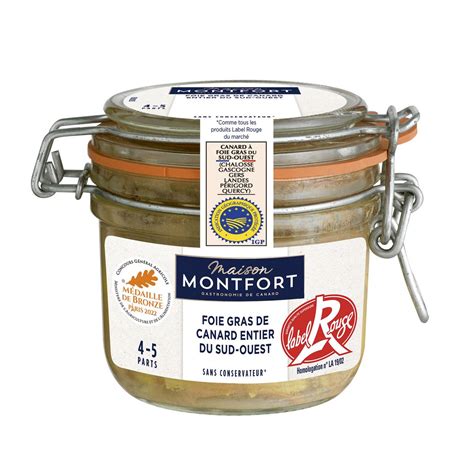 MAISON MONTFORT Foie Gras De Canard Entier Du Sud Ouest Label Rouge IGP