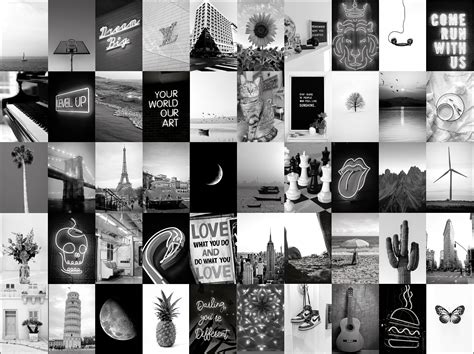 Buy Deepb Black White Wall Collage Kit Aesthetic Pictures Set X