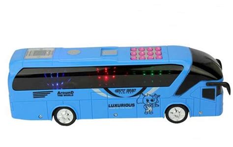 Kids Yellow / Blue Plastics Electric Tour Bus Toy [NB8T746] : EZBUSTOYS.COM