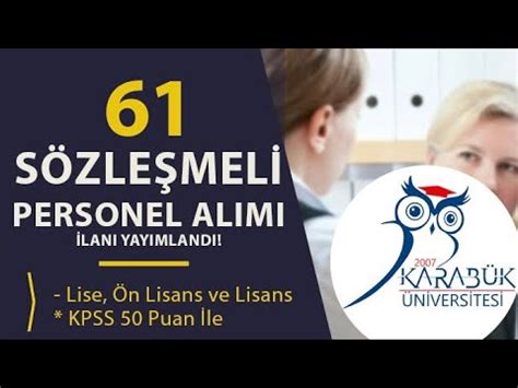 Karab K Niversitesi S Zle Meli Personel Al M Lise N Lisans Ve