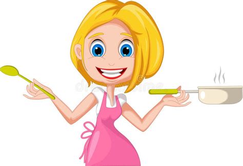 Cartoon Woman Cooking Stock Illustration Illustration Of Domestic